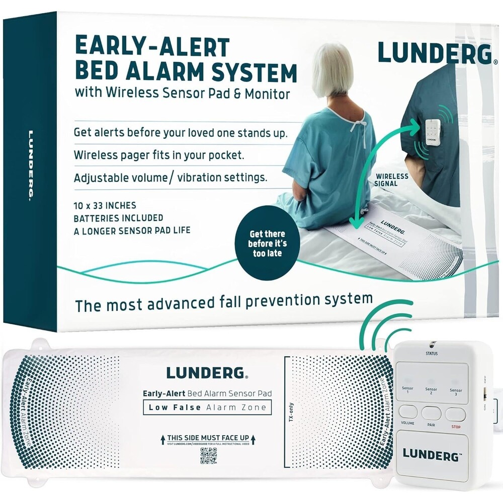 Lunderg Early Alert Bed Alarm System w/ Wireless Sensor Pad and Monitor OPEN BOX